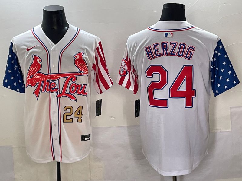 Men 2025 St.Louis Cardinals #24 Herzog White a generation of national flags Joint Name Nike MLB Jersey style 2->st.louis cardinals->MLB Jersey